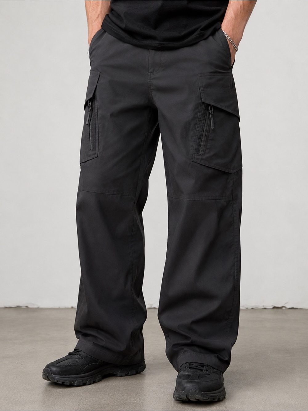NWT Black Lightweight Tactical Cargo Hiking Pants - Multi-Pocket Utility
